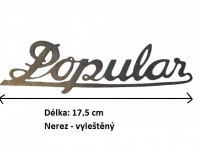 veteráni - náhradní díly - Znak Popular 17,5 cm nerez